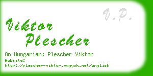 viktor plescher business card